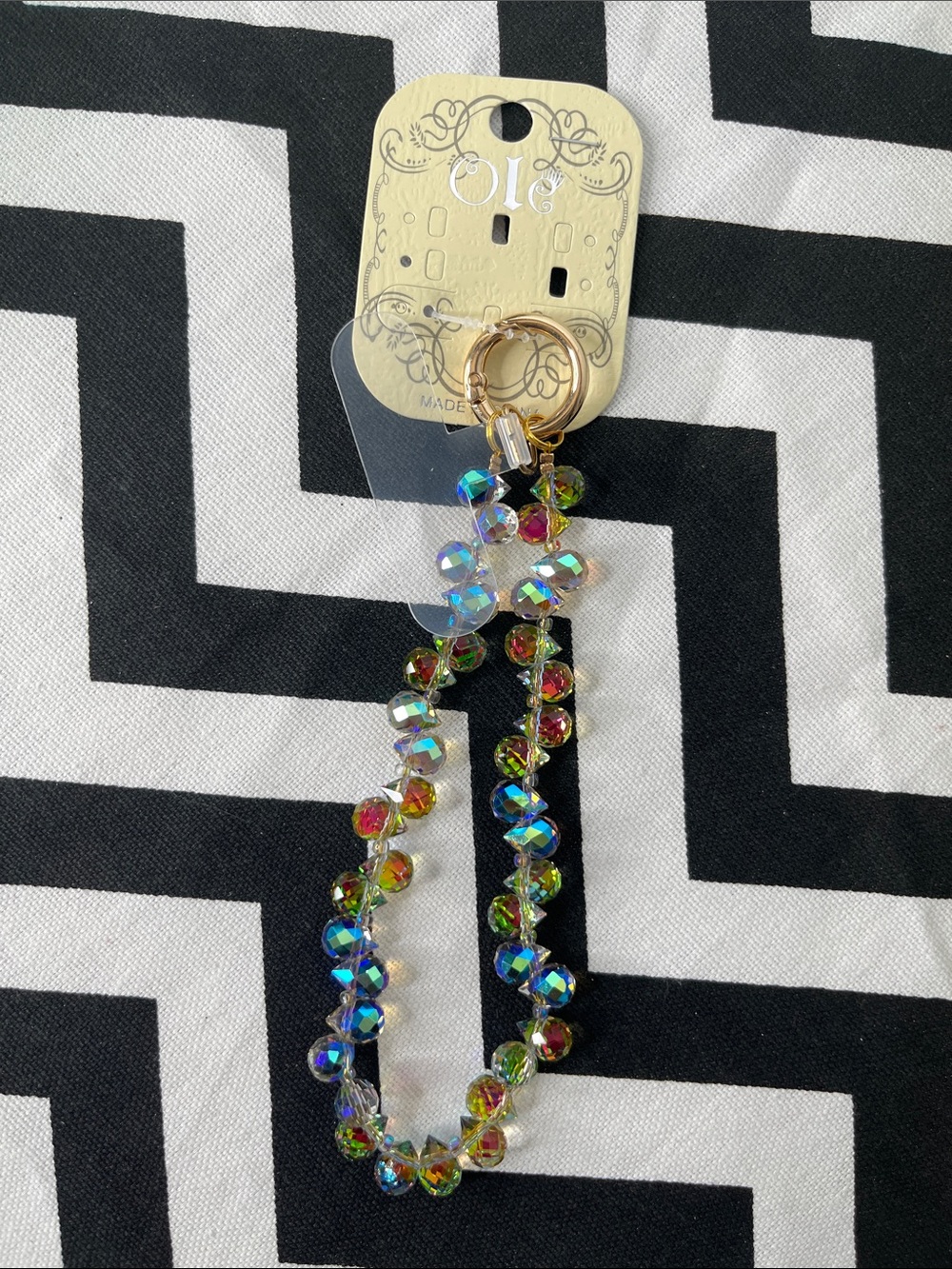 Crystal Beaded Keychain Wristlet - Iridescent Multi